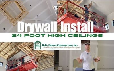 WATCH: Hanging Drywall On 24 Foot Ceilings In A Luxury Home